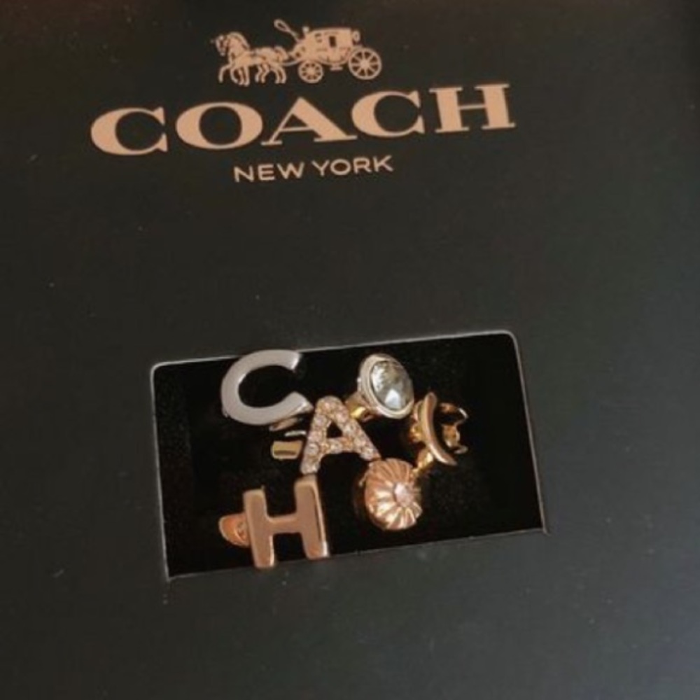 NWT Coach Tri-color Stackable Ring Set - Picture 4 of 6